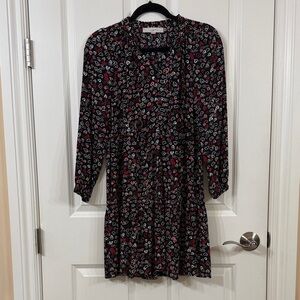 Loft Black Dress with Heart Pattern